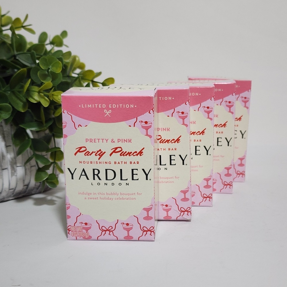 Yardley London Pretty & Pink Party Punch Bath Bar Soap Limited Edition Lot of 5